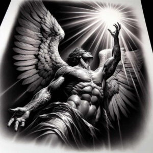 angel-of-wisdom – tattoo design ideas free ai generated – neotraditional-refined-lines – for-foot – Gallery: angel-inkby-ai