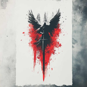 angel-protector – tattoo design ideas free ai generated – neotraditional-clean-fill – for-shin – Gallery: angel-inkby-ai