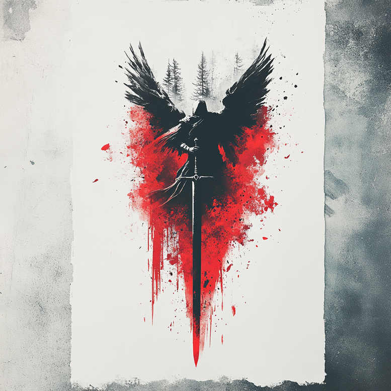 angel-protector – tattoo design ideas free ai generated – neotraditional-clean-fill – for-shin – Gallery: angel-inkby-ai