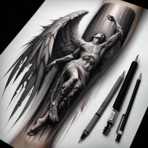 angel-woman – tattoo design ideas free ai generated – realism-lifelike – for-triceps – Gallery: angel-inkby-ai