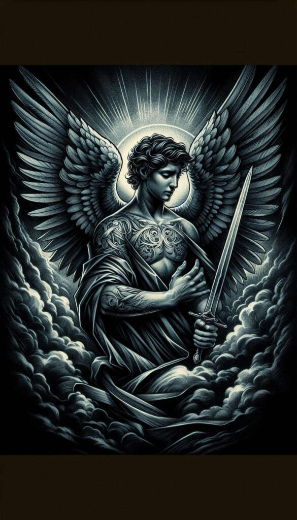 angel-woman – tattoo design ideas free ai generated – surrealism-fantastical – for-forearm – Gallery: angel-inkby-ai