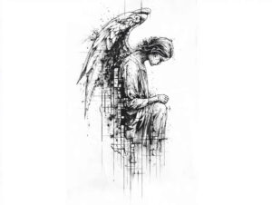 angelic-being – tattoo design ideas free ai generated – neotraditional-saturated-hues – for-back-of-neck – Gallery: angel-inkby-ai