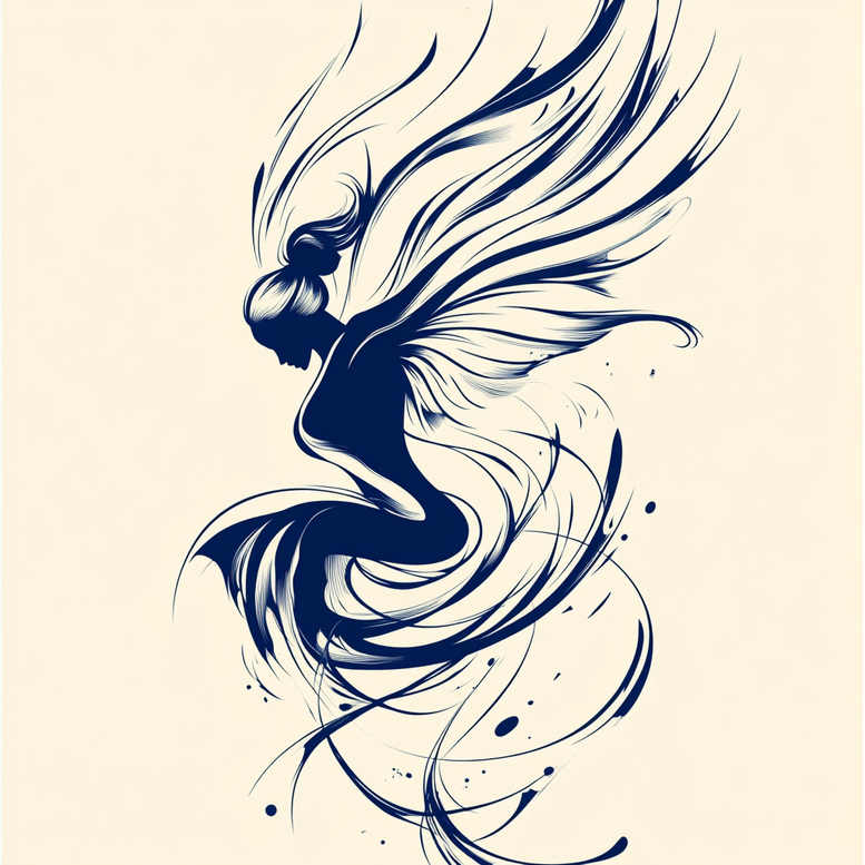 angelic-being – tattoo design ideas free ai generated – realism-precise-gradient – for-temple – Gallery: angel-inkby-ai