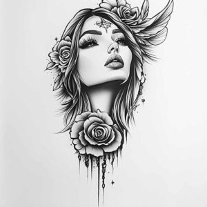 angelic-being – tattoo design ideas free ai generated – surrealism-enigmatic-visuals – for-lower-leg – Gallery: angel-inkby-ai