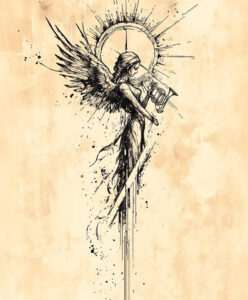 angelic-force – tattoo design ideas free ai generated – realism-precise-anatomy – for-lower-arm – Gallery: angel-inkby-ai