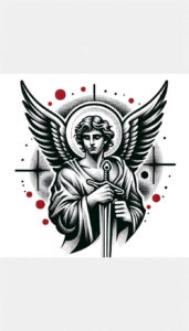 angelic-light – tattoo design ideas free ai generated – realism-gradient-tones – for-nape – Gallery: angel-inkby-ai