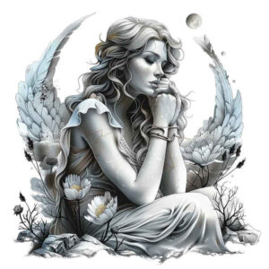 angelic-power – tattoo design ideas free ai generated – concentric-circles – for-lower-thigh – Gallery: angel-inkby-ai