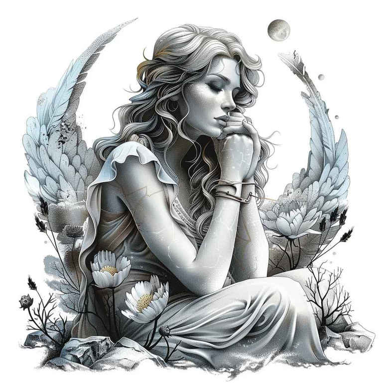angelic-power – tattoo design ideas free ai generated – concentric-circles – for-lower-thigh – Gallery: angel-inkby-ai