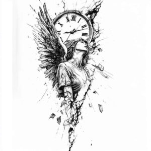 angelic-power – tattoo design ideas free ai generated – neotraditional-balanced-tones – for-biceps – Gallery: angel-inkby-ai