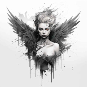 angelic-power – tattoo design ideas free ai generated – realism-ink-precision – for-biceps – Gallery: angel-inkby-ai