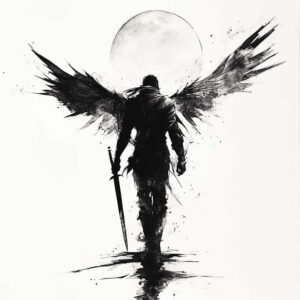 angelic-presence – tattoo design ideas free ai generated – realism-depth-realism – for-back-of-neck – Gallery: angel-inkby-ai