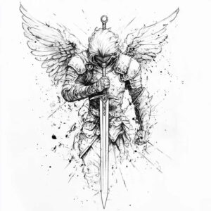 angelic-presence – tattoo design ideas free ai generated – realism-visual-truth – for-stomach – Gallery: angel-inkby-ai