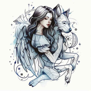 angelic-protector – tattoo design ideas free ai generated – realism-high-definition – for-palm – Gallery: angel-inkby-ai
