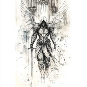 angelic-soul – tattoo design ideas free ai generated – neotraditional-bold-texture – for-heel – Gallery: angel-inkby-ai
