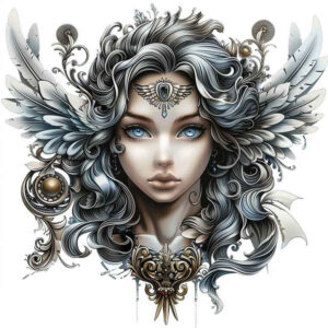 angelic-soul – tattoo design ideas free ai generated – realism-light-reflections – for-hip – Gallery: angel-inkby-ai