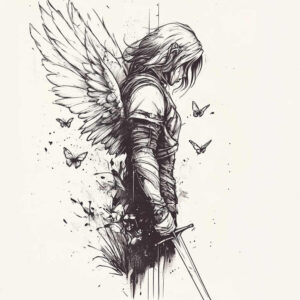 angelic-soul – tattoo design ideas free ai generated – realism-natural-contours – for-ribs – Gallery: angel-inkby-ai