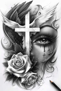 angelic-soul – tattoo design ideas free ai generated – surrealism-beyond-reality – for-full-back – Gallery: angel-inkby-ai