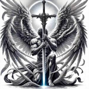angels – tattoo design ideas free ai generated – neotraditional-subtle-highlights – for-shoulder-blade – Gallery: angel-inkby-ai