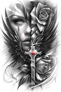 angels – tattoo design ideas free ai generated – realism-living-skin – for-hand – Gallery: angel-inkby-ai