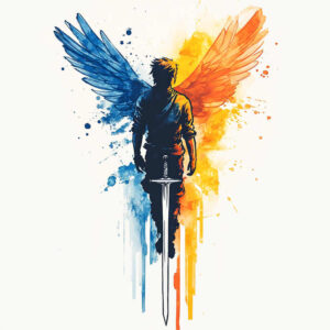 archangel – tattoo design ideas free ai generated – realism-light-play – for-lower-thigh – Gallery: angel-inkby-ai