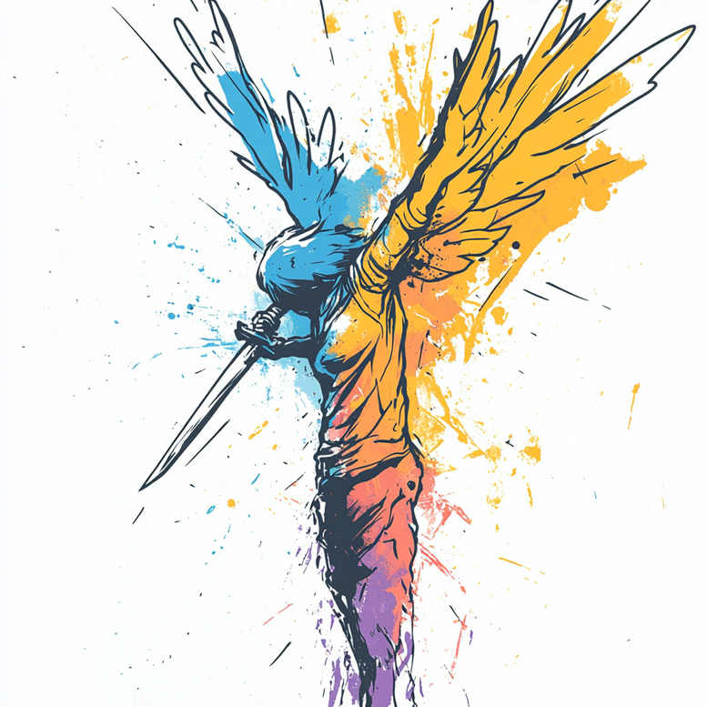 archangel – tattoo design ideas free ai generated – surrealism-shadow-play – for-side – Gallery: angel-inkby-ai