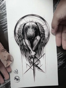 archangels – tattoo design ideas free ai generated – neotraditional-artistic-contrast – for-heel – Gallery: angel-inkby-ai