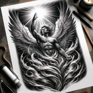 archangels – tattoo design ideas free ai generated – neotraditional-refined-lines – for-biceps – Gallery: angel-inkby-ai