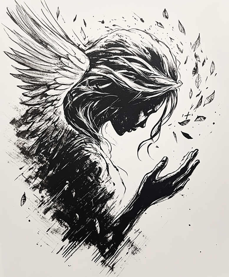 archangels – tattoo design ideas free ai generated – realism-volume-effect – for-back – Gallery: angel-inkby-ai
