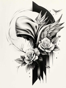 archangels – tattoo design ideas free ai generated – surrealism-unconscious-imagery – for-back – Gallery: angel-inkby-ai