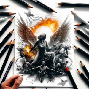 celestial-angel – tattoo design ideas free ai generated – cosmic – for-triceps – Gallery: angel-inkby-ai