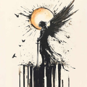 celestial-angel – tattoo design ideas free ai generated – neotraditional-modern-classic – for-upper-chest – Gallery: angel-inkby-ai
