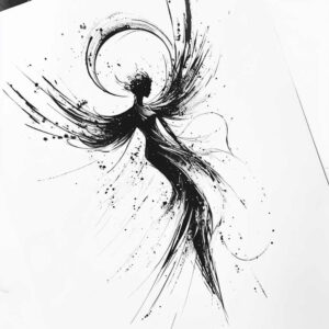 celestial-angel – tattoo design ideas free ai generated – surrealism-psychological-depth – for-calf – Gallery: angel-inkby-ai
