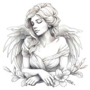 divine-angel – tattoo design ideas free ai generated – mandala-border – for-upper-thigh – Gallery: angel-inkby-ai
