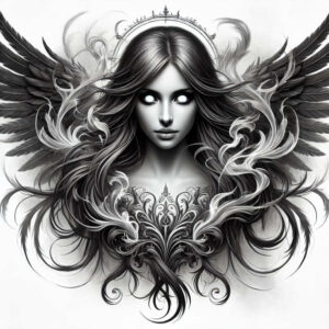 divine-angel – tattoo design ideas free ai generated – surrealism-dream-motifs – for-triceps – Gallery: angel-inkby-ai