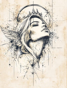 fallen-angel – tattoo design ideas free ai generated – realism-high-definition – for-lower-chest – Gallery: angel-inkby-ai