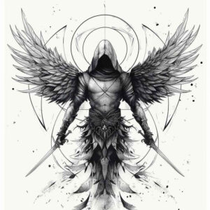fallen-angel – tattoo design ideas free ai generated – realism-natural-contrast – for-toe – Gallery: angel-inkby-ai