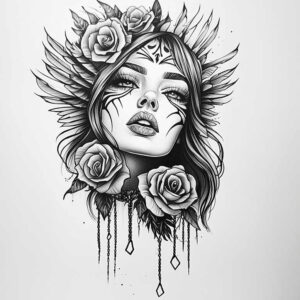 fallen-angel – tattoo design ideas free ai generated – realism-textured-skin – for-outer-arm – Gallery: angel-inkby-ai