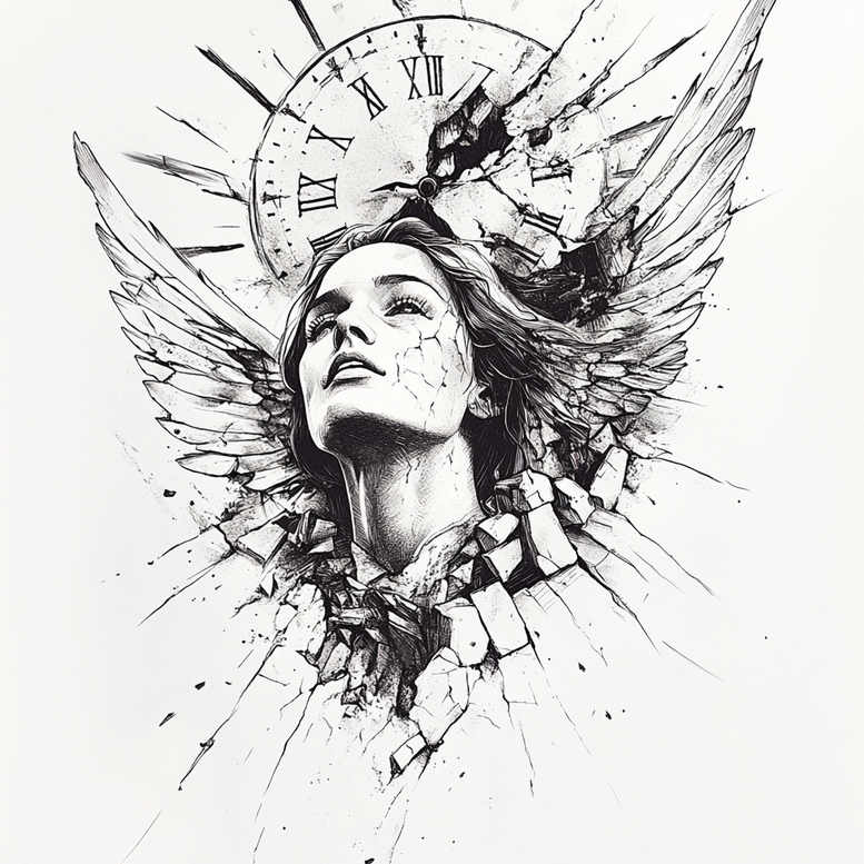 guardian-angel – tattoo design ideas free ai generated – neotraditional-accent-shading – for-lower-arm – Gallery: angel-inkby-ai