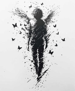 guardian-angel – tattoo design ideas free ai generated – realism-ink-layering – for-foot – Gallery: angel-inkby-ai
