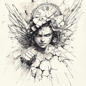 guardian-angel – tattoo design ideas free ai generated – surrealism-fluid-motion – for-wrist-side – Gallery: angel-inkby-ai