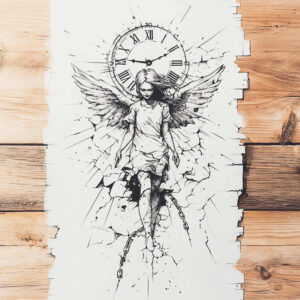 heavenly-angel – tattoo design ideas free ai generated – realism-focal-blur – for-back-of-neck – Gallery: angel-inkby-ai