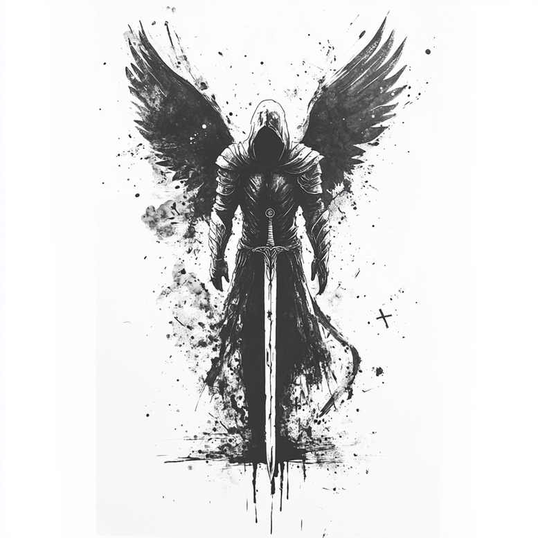 protective-angel – tattoo design ideas free ai generated – neotraditional-modern-classic – for-behind-ear – Gallery: angel-inkby-ai