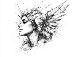 protective-angel – tattoo design ideas free ai generated – realism-visual-truth – for-upper-back – Gallery: angel-inkby-ai