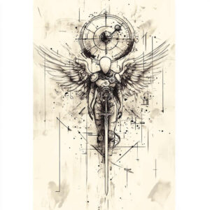 spiritual-angel – tattoo design ideas free ai generated – realism-natural-contrast – for-inner-arm – Gallery: angel-inkby-ai