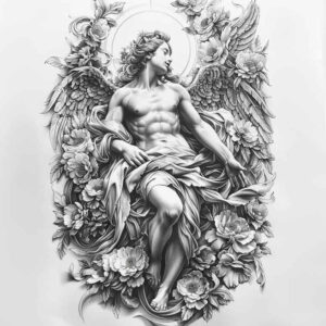 angel tattoo design ideas Realism perfect proportions angelic blessing for foot