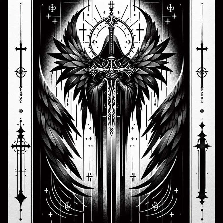 angel tattoo design ideas Surrealism morphic transformation angelic blessing for lower leg