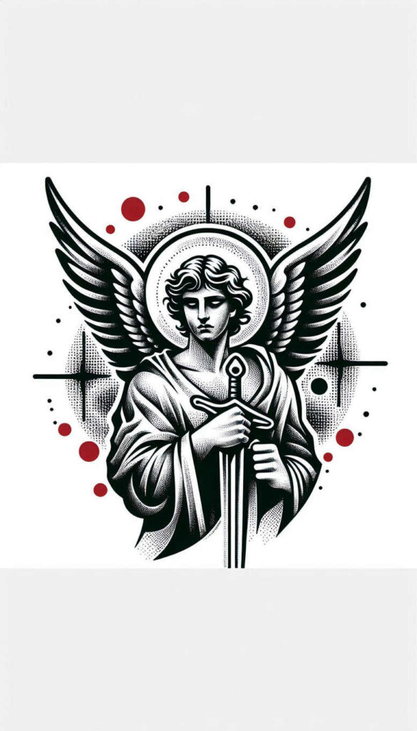 angel tattoo design ideas Realism smooth gradients angelic energy for fingers