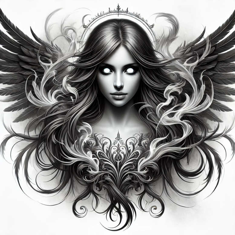angel tattoo design ideas bold color blocks angelic energy for foot