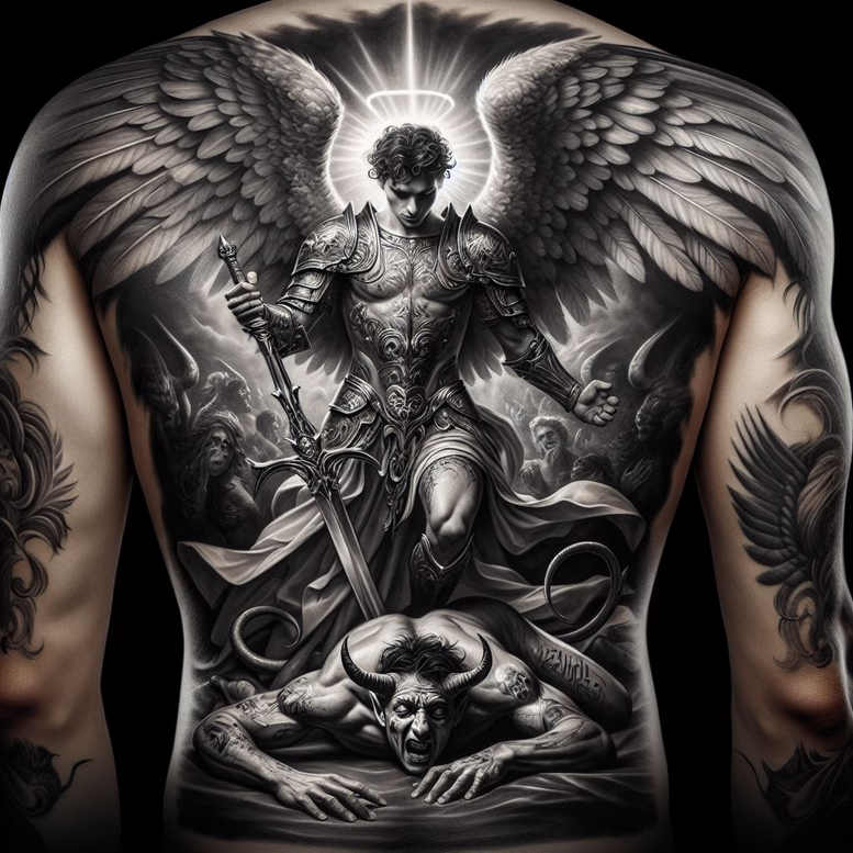 angel tattoo design ideas dynamic shapes angelic energy for knee