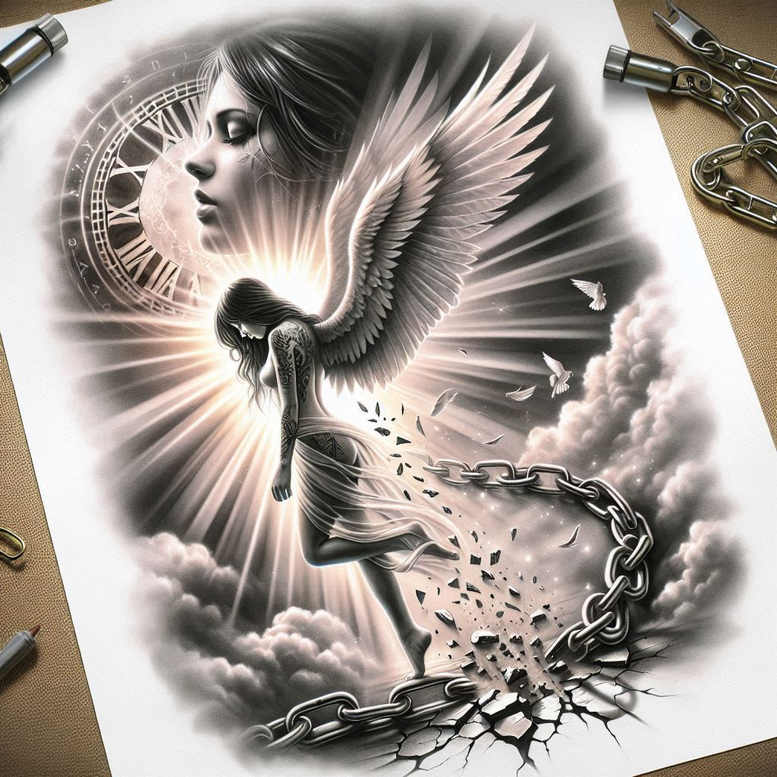 angel tattoo design ideas realistic angelic energy for side